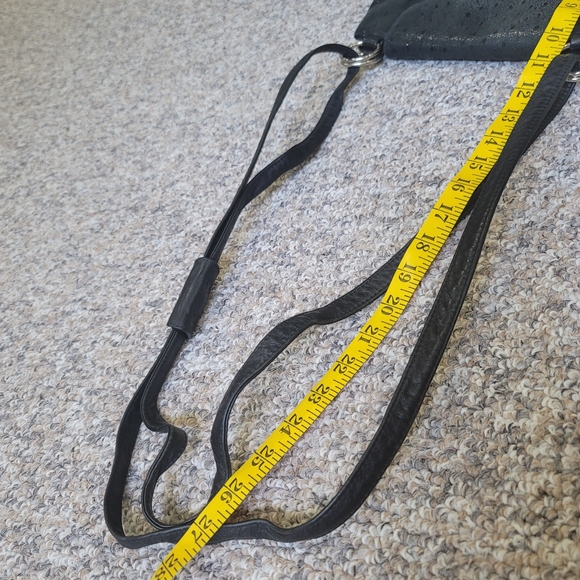 Vintage Due Fratelli Leather Black Shimmer Shoulder Bag - Picture 10 of 10